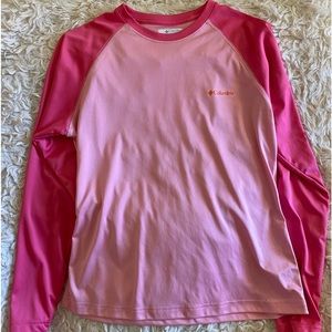 Columbia Omni-Shade Pink Long Sleeve Moister Wicking Crew Neck Size medium